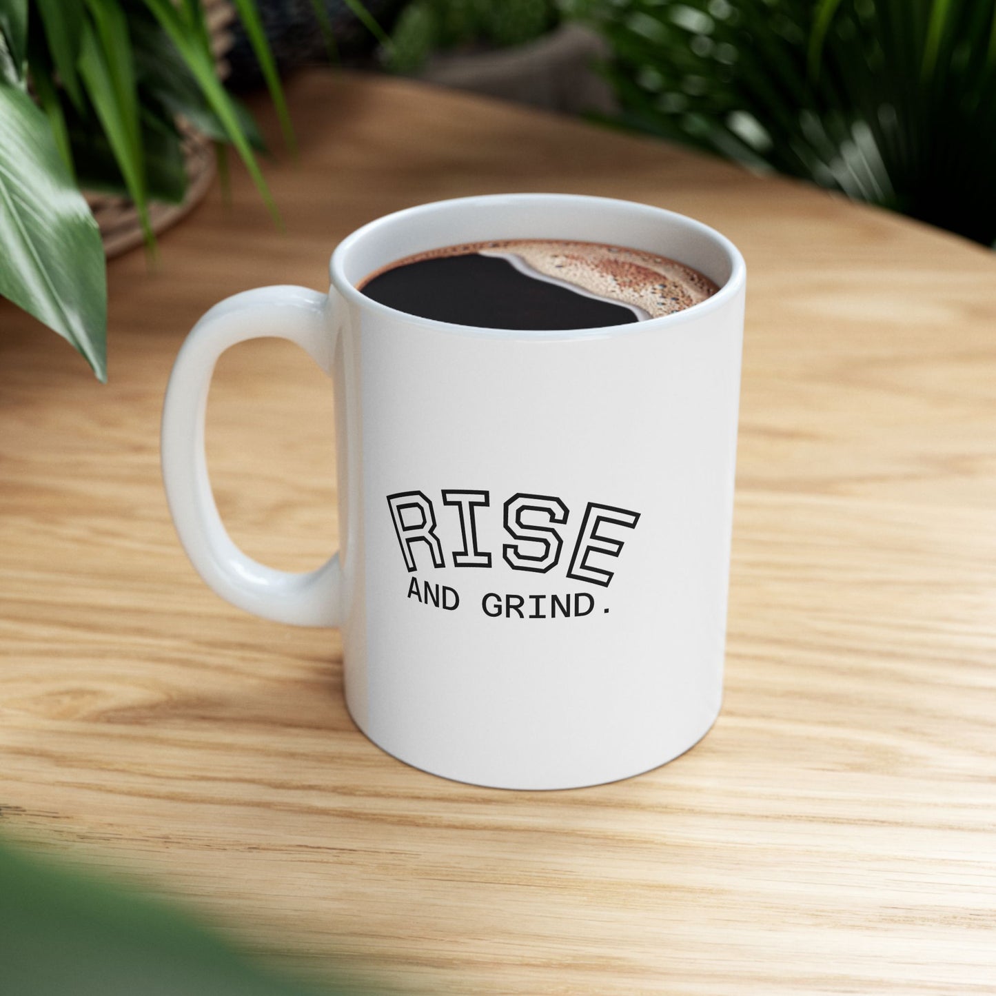 Rise and Grind Coffee Mug, Motivational Morning Quote Mug, Caffeine Lover Gift, Hustle Cup,Inspirational Mug for Work or Home