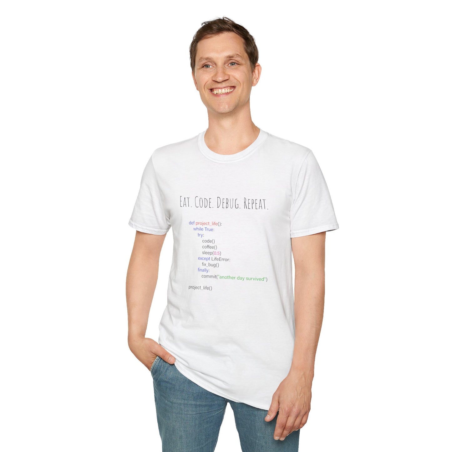 Programming Rule T-Shirt, Funny Coding Tee, Gift for Programmers, Tech Team Humor Shirt, Unisex Softstyle Tee