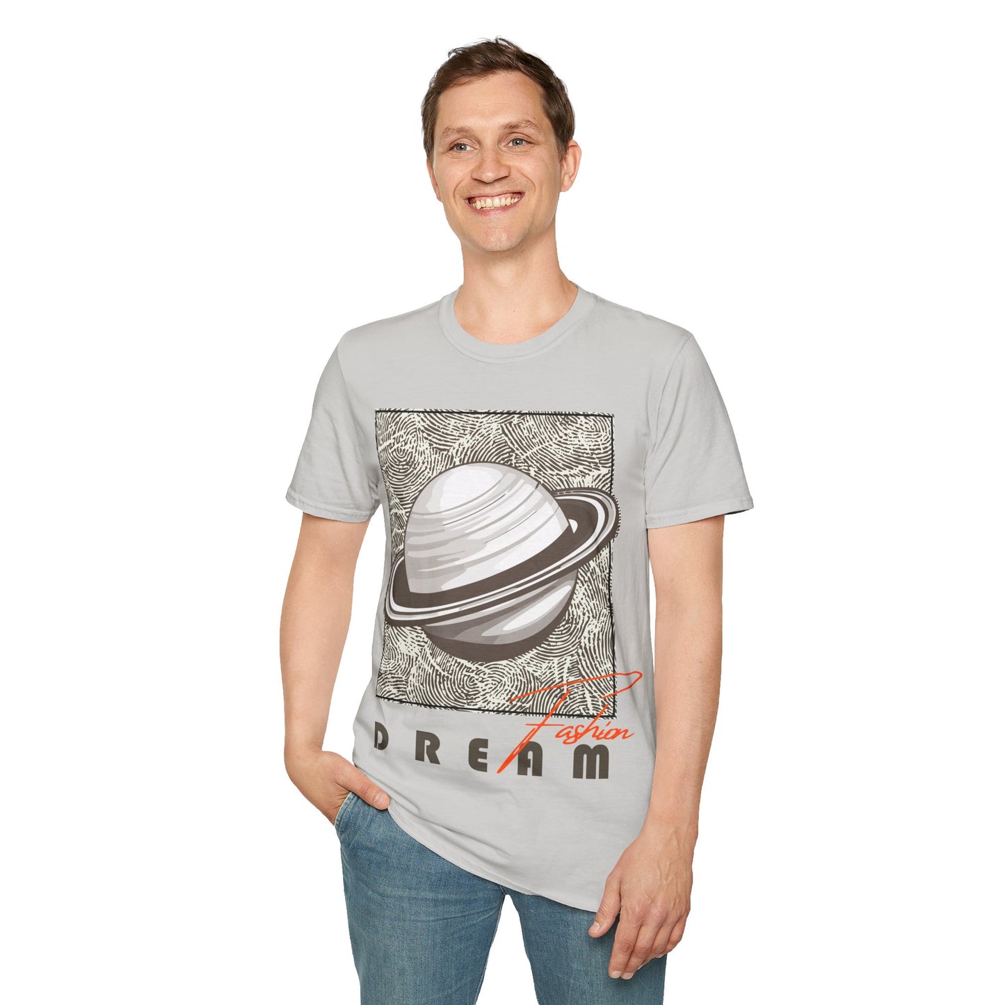 Dreamy Saturn Aesthetic Shirt – Space-Inspired Fashion Tee – Galaxy Text Design – Celestial Style T-shirt – Cosmic Trendy Top
