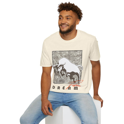 Dreaming Bull Unisex T-Shirt | Trendy Graphic Tee for Casual Style, Gifts, Milestone Celebrations, Everyday Wear
