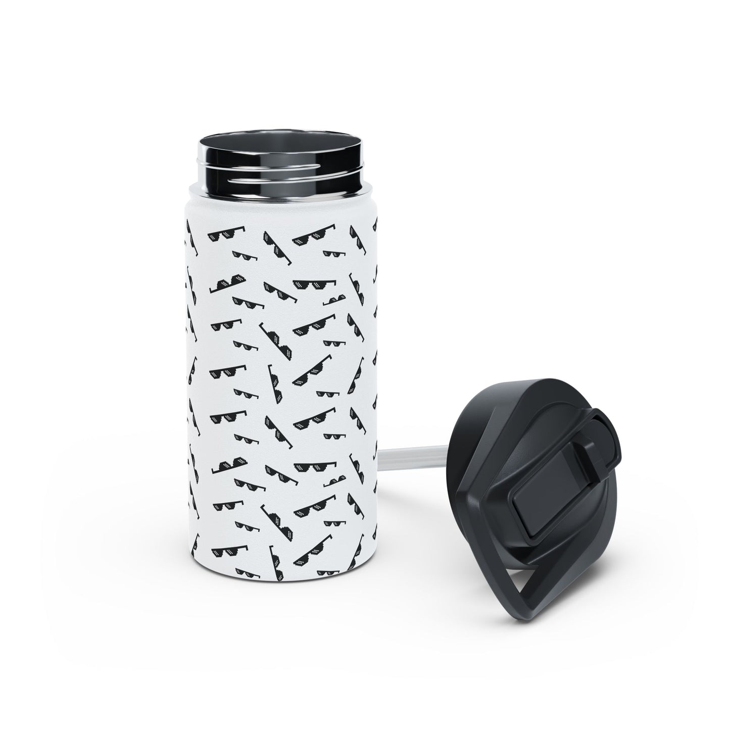 Cool Glass Icon Water Bottle ,Aesthetic Minimalist Drinkware ,Trendy Reusable Bottle ,Stylish Eco-Friendly Hydration Gift