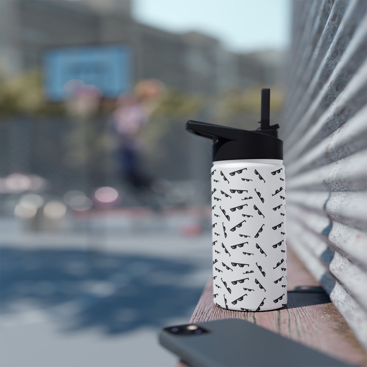 Cool Glass Icon Water Bottle ,Aesthetic Minimalist Drinkware ,Trendy Reusable Bottle ,Stylish Eco-Friendly Hydration Gift