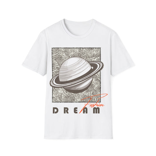 Dreamy Saturn Aesthetic Shirt – Space-Inspired Fashion Tee – Galaxy Text Design – Celestial Style T-shirt – Cosmic Trendy Top