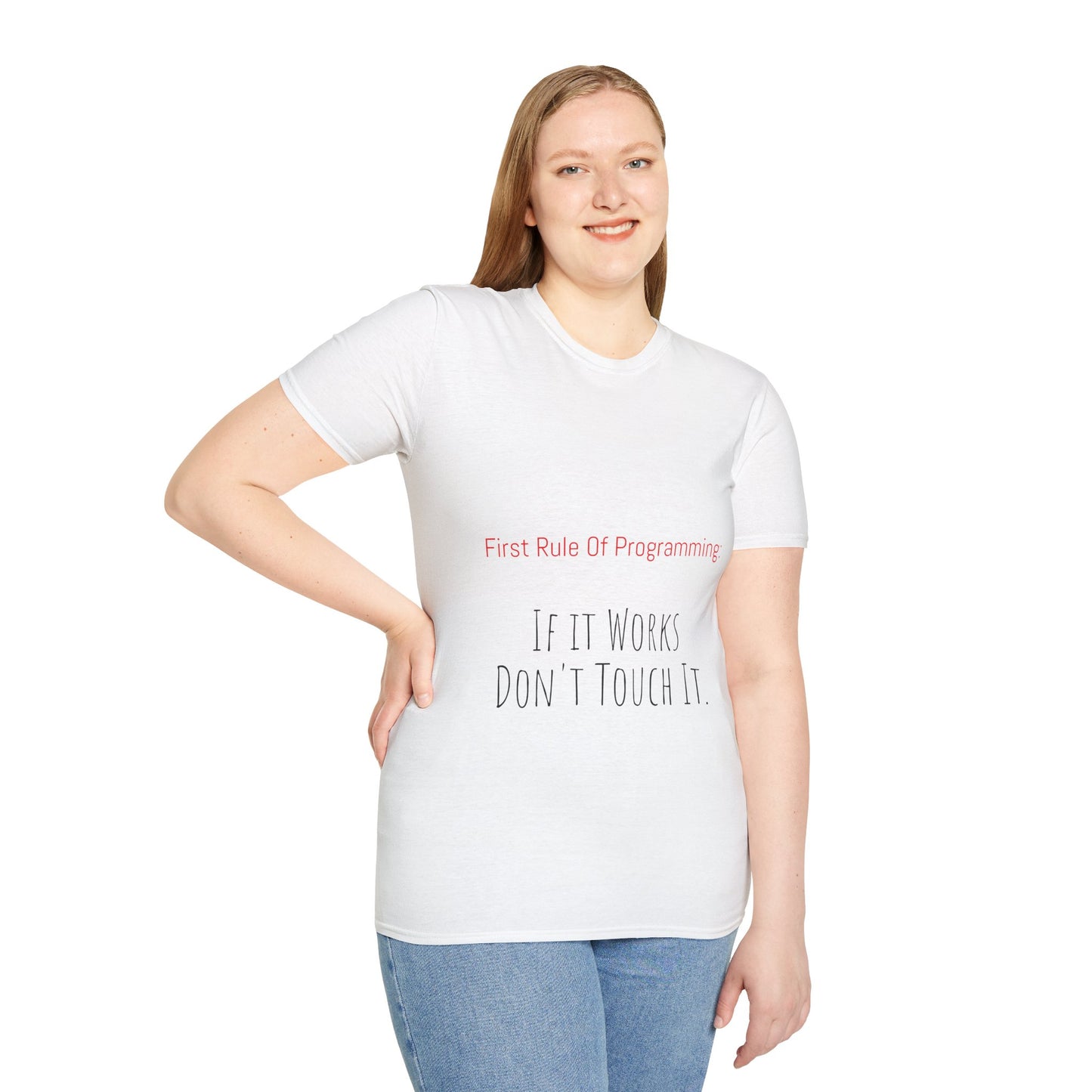Programming Rule T-Shirt, Funny Coding Tee, Gift for Programmers, Tech Team Humor Shirt, Unisex Softstyle Tee