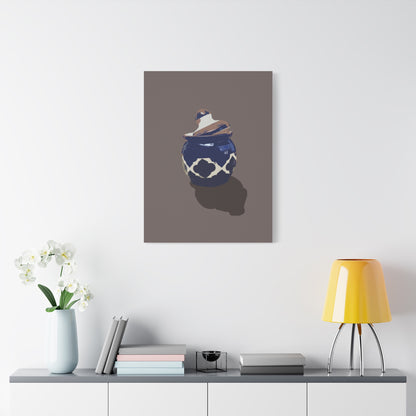 Rustic Salt Pot Digital Art, Kitchen Wall Decor, Country Cooking Print, Minimal Clay Jar Painting, Pantry Printable, Farmhouse Style Art