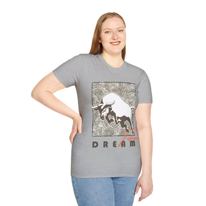 Dreaming Bull Unisex T-Shirt | Trendy Graphic Tee for Casual Style, Gifts, Milestone Celebrations, Everyday Wear