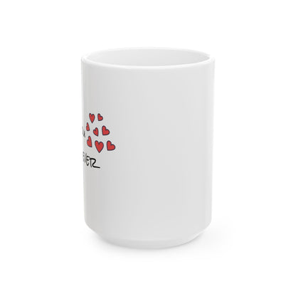 Love You Brew-ever Coffee Mug, Funny Couple Gift, Cute Coffee Lover Mug, Anniversary Gift for Him Her, Punny Ceramic Tea Cup