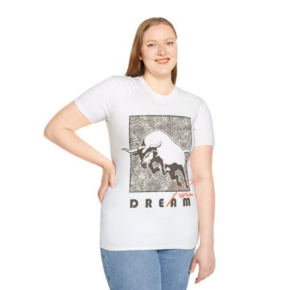 Dreaming Bull Unisex T-Shirt | Trendy Graphic Tee for Casual Style, Gifts, Milestone Celebrations, Everyday Wear