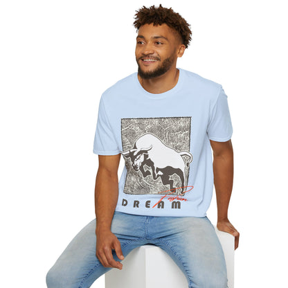 Dreaming Bull Unisex T-Shirt | Trendy Graphic Tee for Casual Style, Gifts, Milestone Celebrations, Everyday Wear