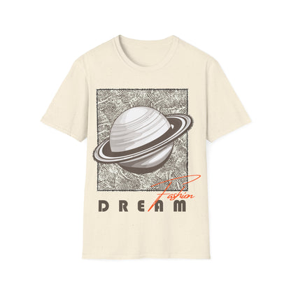 Dreamy Saturn Aesthetic Shirt – Space-Inspired Fashion Tee – Galaxy Text Design – Celestial Style T-shirt – Cosmic Trendy Top
