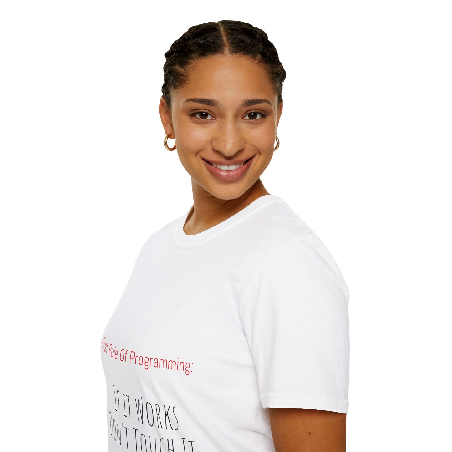 Programming Rule T-Shirt, Funny Coding Tee, Gift for Programmers, Tech Team Humor Shirt, Unisex Softstyle Tee