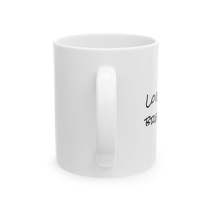 Love You Brew-ever Coffee Mug, Funny Couple Gift, Cute Coffee Lover Mug, Anniversary Gift for Him Her, Punny Ceramic Tea Cup