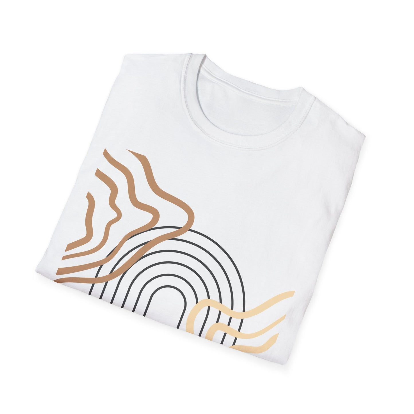 Boho Sunrise T-Shirt, Abstract Sun Graphic Tee, Aesthetic Nature Shirt, Minimal Earth Tone Top, Spiritual Bohemian Style Apparel