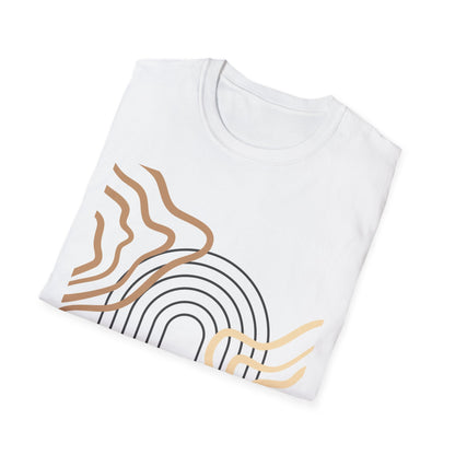 Boho Sunrise T-Shirt, Abstract Sun Graphic Tee, Aesthetic Nature Shirt, Minimal Earth Tone Top, Spiritual Bohemian Style Apparel